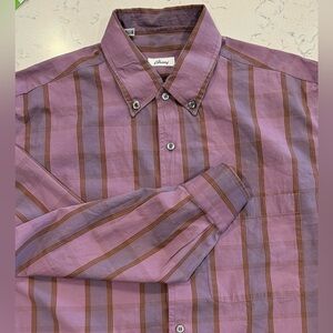 Brioni Purple Plaid Button Up Size XL Made In Italy